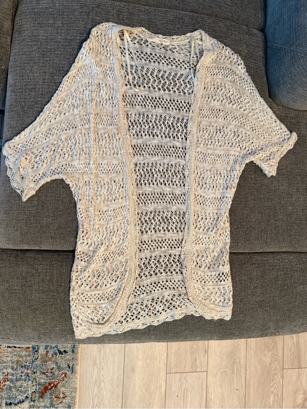 Say What? Cream Open-Knit Short Sleeve Cardigan